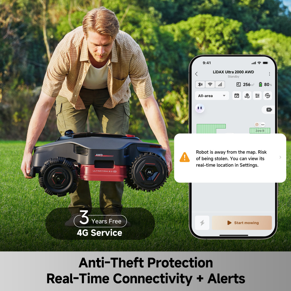 MOVA Lidax Ultra 3000 AWD Robotic Lawn Mower | MOVA US