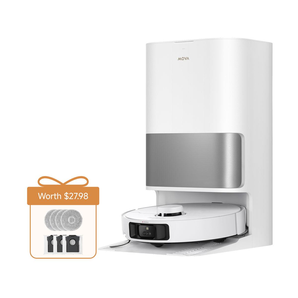 MOVA P10 Pro Ultra + Mop Pad + Dust Collection Bag
