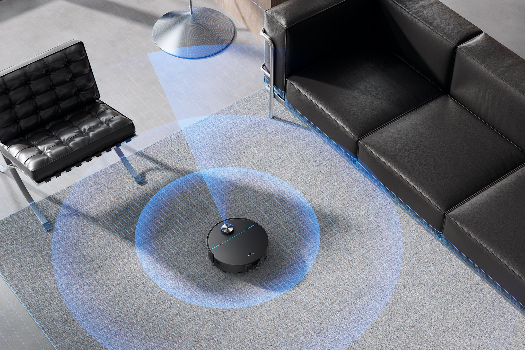 MOVA Z70 Ultra Roller Complete Robot Vacuum Lifted: Panoramic Scanning